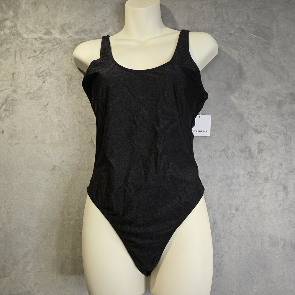 Dixperfect One-piece Swimsuit Size Large Black Scoop‎ Neck Low Back Fully Lined